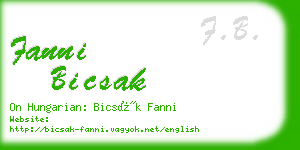 fanni bicsak business card